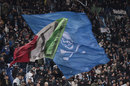 Lazio fans wave flags