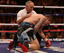 Ricky Hatton on the floor after a winning body shot