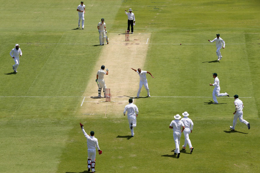 Ricky Ponting is given out in his final Test