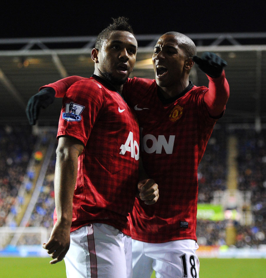 Ashley Young celebrates with Anderson
