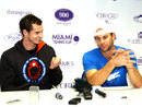 Andy Murray and Andy Roddick speak after the Miami Tennis Cup