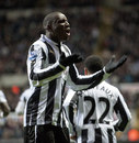 Demba Ba celebrates his goal