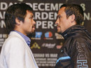 Manny Pacquiao and Juan Manuel Marquez pose for photos