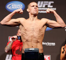 Nate Diaz poses at the weigh-in