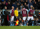 Darren Bent of Aston Villa comes on for Gabriel Agbonlahor