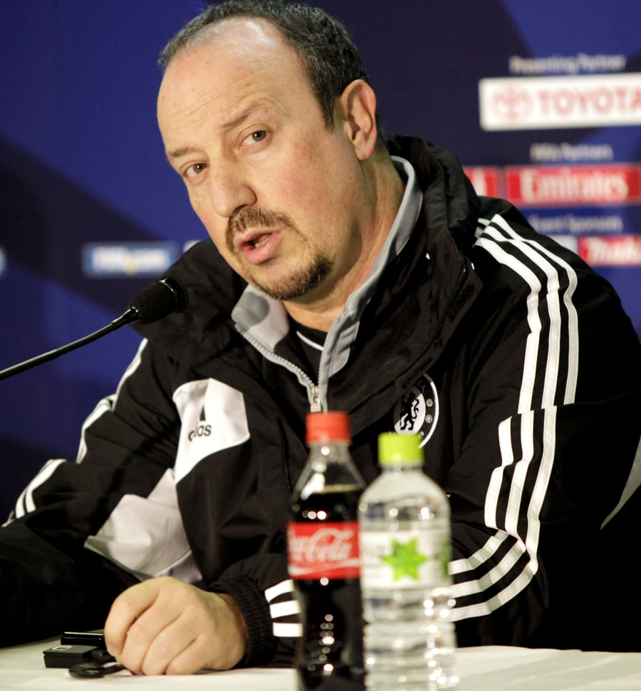 Rafael Benitez speaks at a press conference