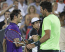 Roger Federer congratulates Juan Martin Del Potro