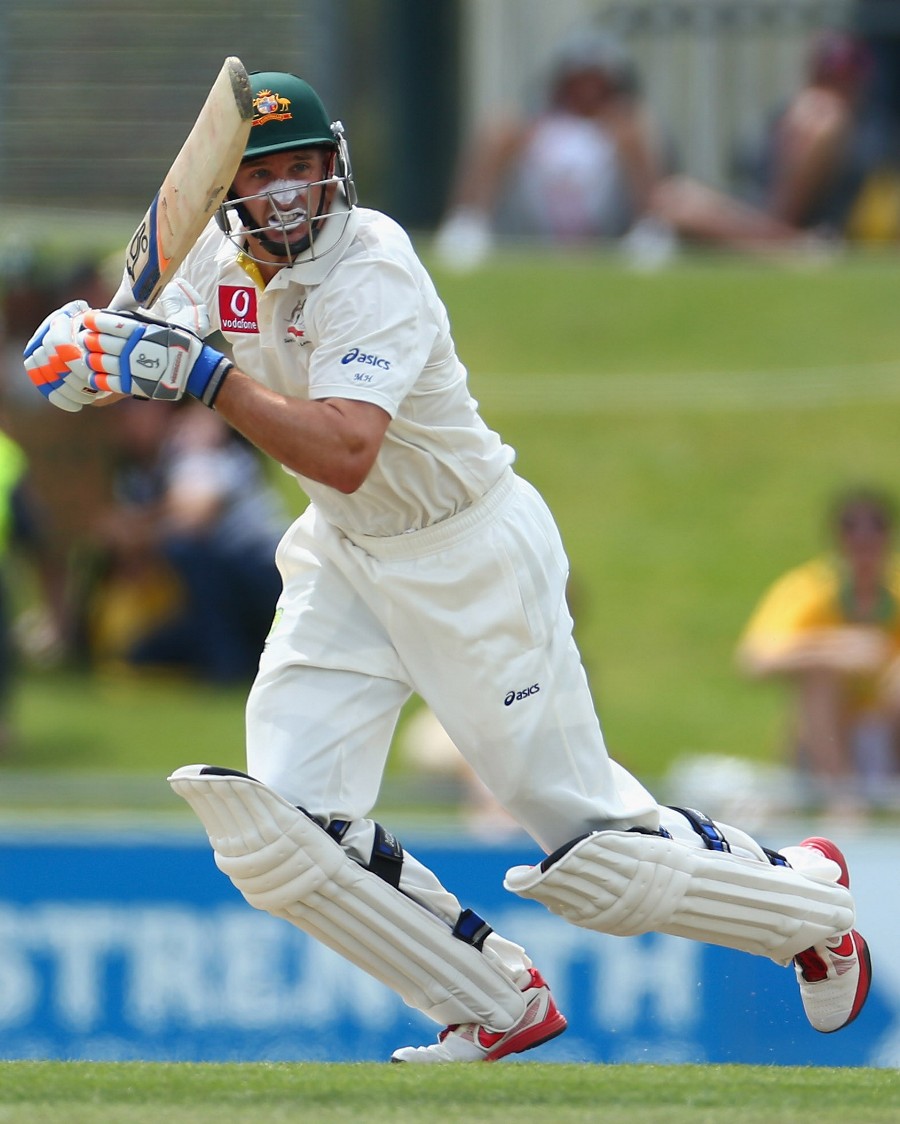 Michael Hussey works one through the off side