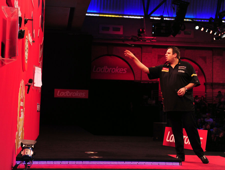Adrian Lewis gets in some practice