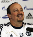Rafael Benitez listens to a question during a press conference