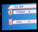 The scoreboard highlights Chelsea's dominance