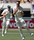 Jackson Bird celebrates his first Test wicket