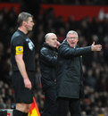 Sir Alex Ferguson appeals to the assistant referee