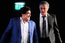 Diego Maradona and Jose Mourinho discuss tactics