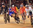 Sir Chris Hoy crashes at the start of qualifying of the Men's Keirin