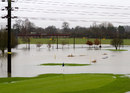 Water covers a fairway after the River Trent burst its banks