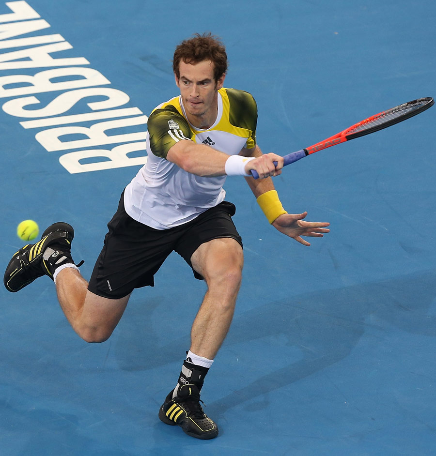 Andy Murray prepares to flick the ball down the line