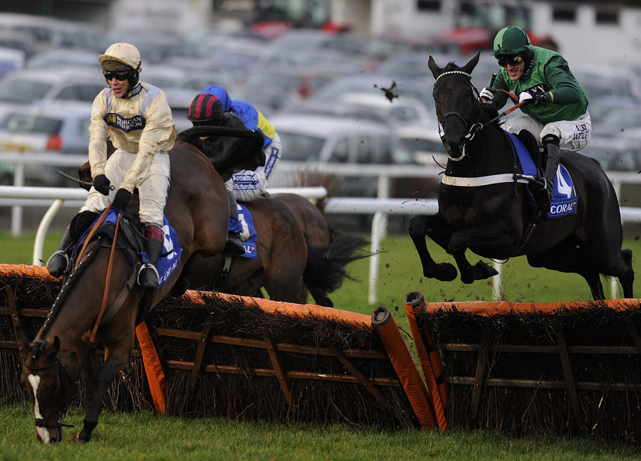 Richard Johnson and Swnymor fall at the last in Finale Juvenile Hurdle