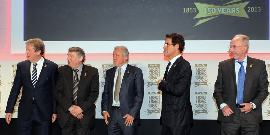 England managers past and present attend the FA's 150th anniversary celebrations