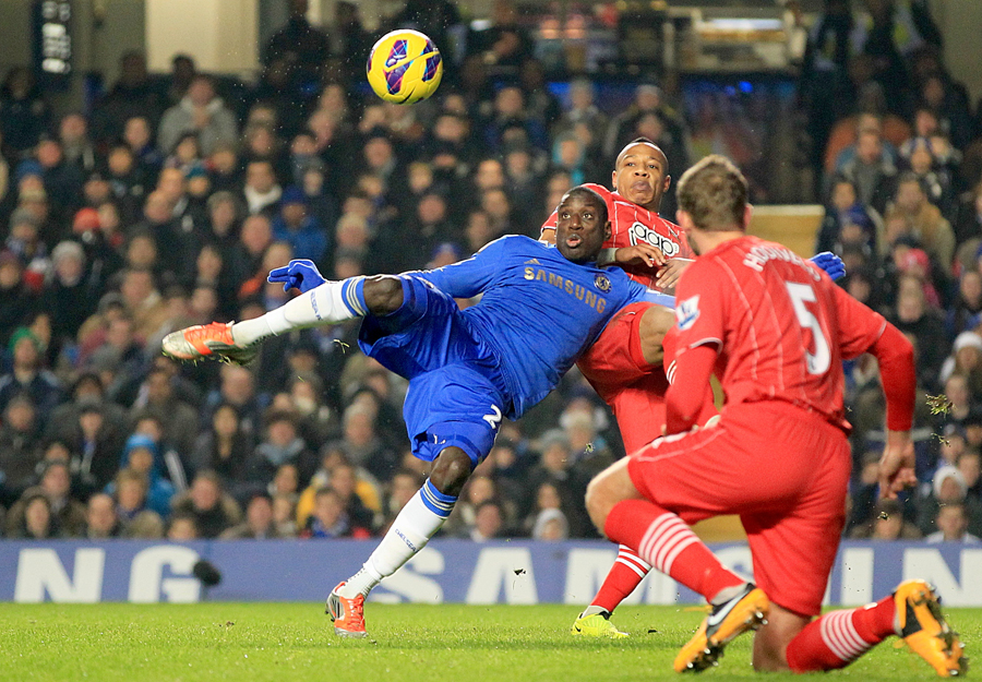 Demba Ba opens the scoring for Chelsea