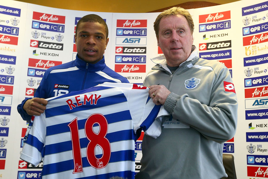 Harry Redknapp stands with new signing Loic Remy