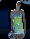 Maria Sharapova shows her frustration after losing a point