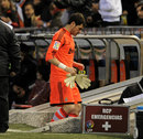 Iker Casillas heads down the tunnel after being substituted with an injury