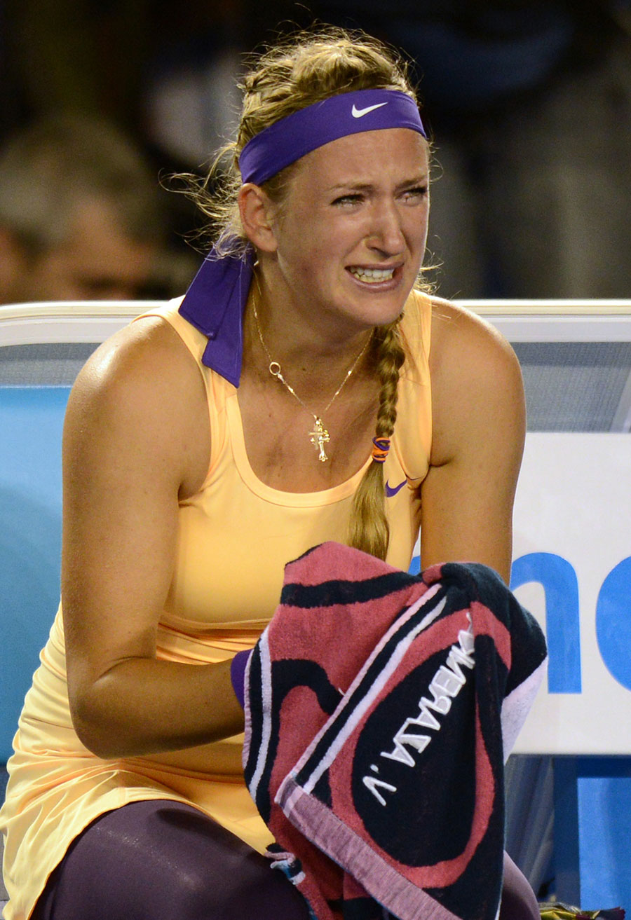 Victoria Azarenka sobs after winning her second Australian Open title