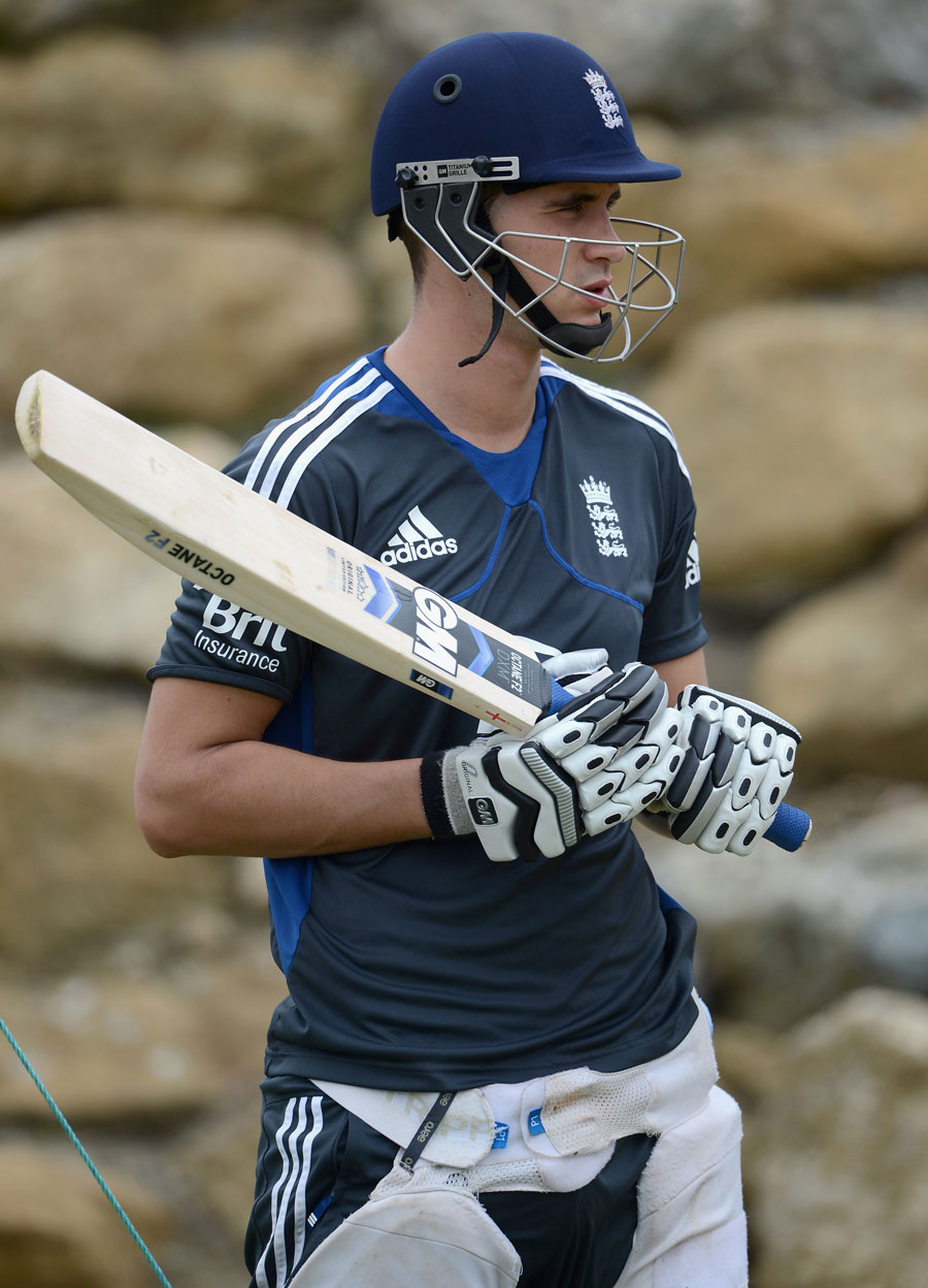 Alex Hales bats during England net practice