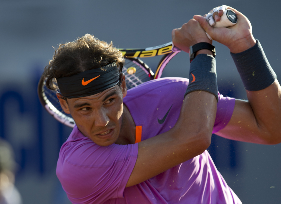 Rafael Nadal takes a swing at the ball
