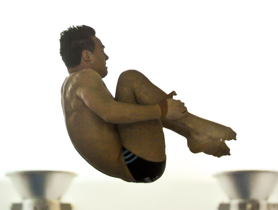 Tom Daley competes in the Men's 10m preliminary