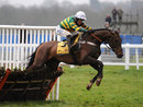 My Tent Or Yours, ridden by AP McCoy, jumps the last hurdle