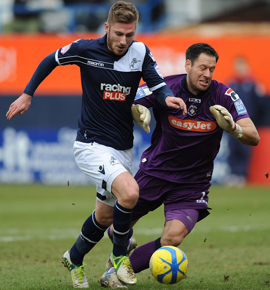 James Henry rounds Luton Town keeper Mark Tyler