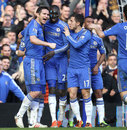 Frank Lampard celebrates with team-mates