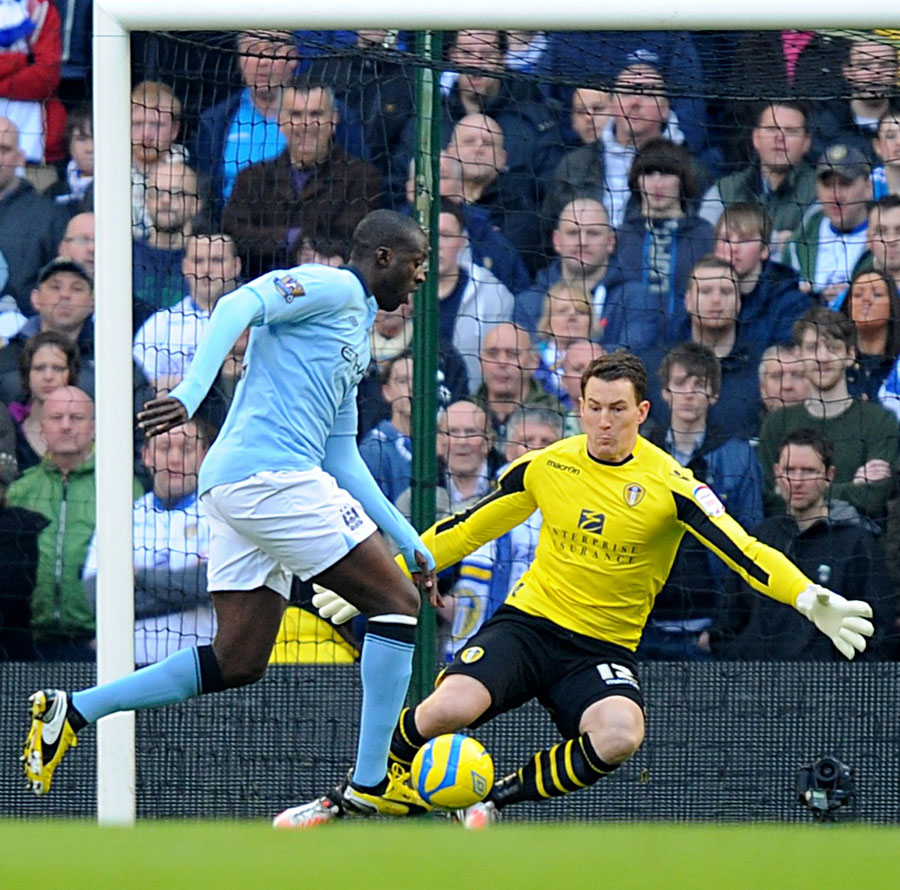 Yaya Toure scores his side's first goal