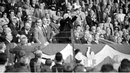 Charles De Gaulle throws the ball out at the French Cup final in 1967