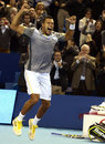 Jo Wilfried-Tsonga celebrates wining the Open 13