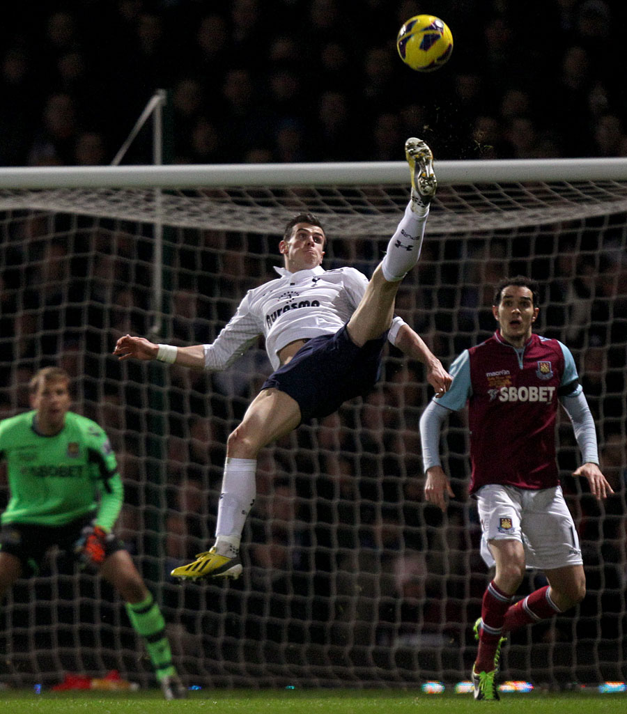 Gareth Bale attempts an overhead kick