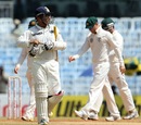 Virender Sehwag was dismissed for 19 by Nathan Lyon