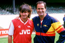 Arsenal manager George Graham and striker Charlie Nicholas pose for photos