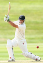 Hamish Rutherford drives during his confident innings