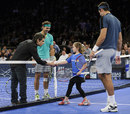Ben Stiller conducts the toss between Rafael Nadal and Juan Martin Del Potro