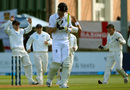 Kevin Pietersen trudges off with a first-ball duck