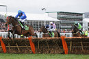 Hurricane Fly, ridden by Ruby Walsh, clears the last