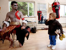 Carl Froch is made up as God of War