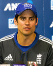England captain Alastair Cook speaks to the media after the Wellington Test