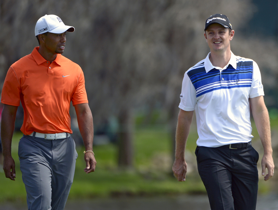 Tiger Woods and Justin Rose during their second round at Bay Hill
