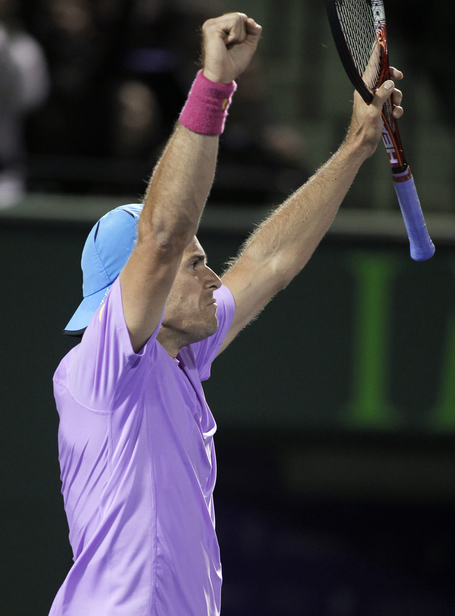 Tommy Haas celebrates victory