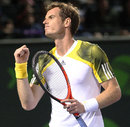 Andy Murray celebrates after defeating Richard Gasquet