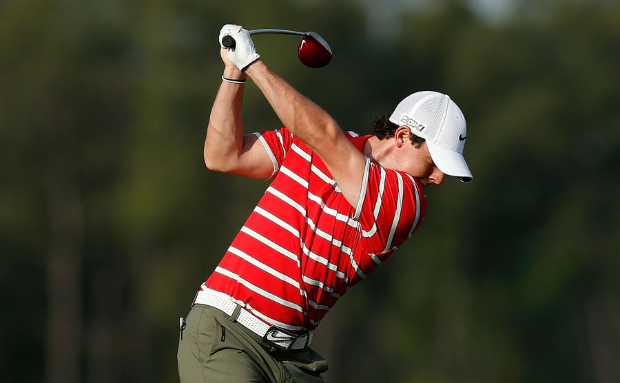 Rory McIlroy in full swing on the course